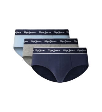 Pepe Jeans Lot de 3 slips Bleu uni, marine, gris
