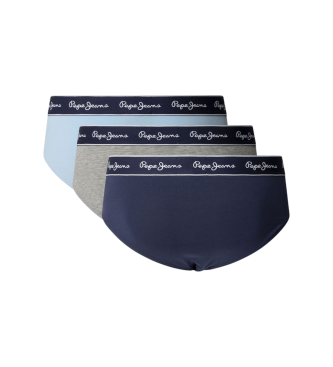 Pepe Jeans Lot de 3 slips Bleu uni, marine, gris