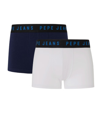 Pepe Jeans Confezione da 2 boxer tinta unita blu scuro e grigi