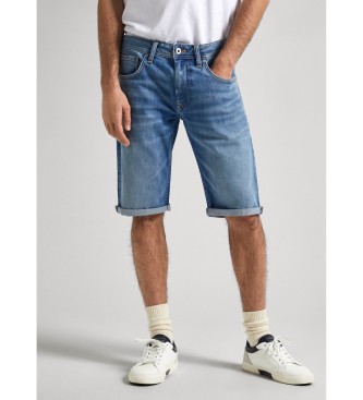 Pepe Jeans Bermuda kratke hlače Ravna modra