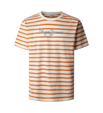 Pepe Jeans Gestreept Eggo oranje T-shirt