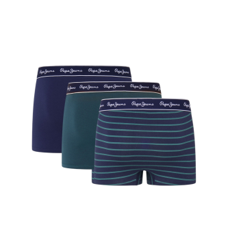 Pepe Jeans Pack 3 Boxers Riscas azul