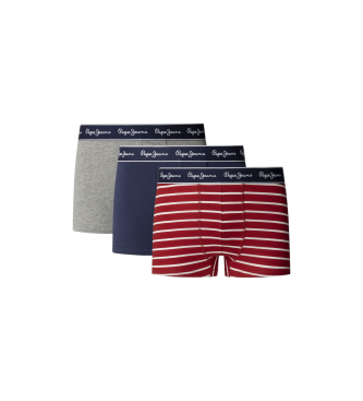 Pepe Jeans Set di 3 boxer in tessuto jersey di cotone elasticizzato multicolore