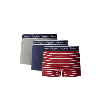 Pepe Jeans Set di 3 boxer in tessuto jersey di cotone elasticizzato multicolore