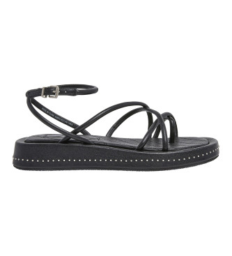Pepe Jeans Poletne sandale s čopki črne barve