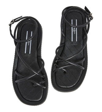 Pepe Jeans Poletne sandale s čopki črne barve