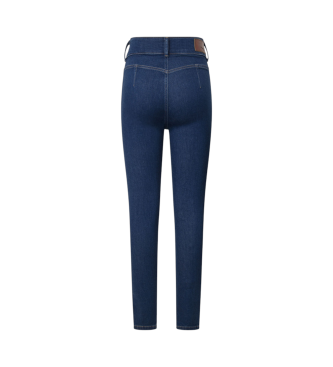 Pepe Jeans Blaue Super-Skinny-Jeans mit hoher Leibhhe und schmaler Passform