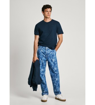 Pepe Jeans Jeans Taper Camouflage niebieski