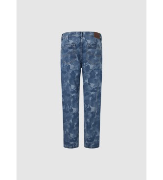 Pepe Jeans Jeans Taper Camouflage niebieski