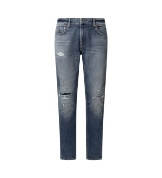 Pepe Jeans Niebieskie jeansy vintage o dopasowanym kroju