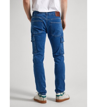 Pepe Jeans Zwężane dżinsy Cargo w kolorze niebieskim