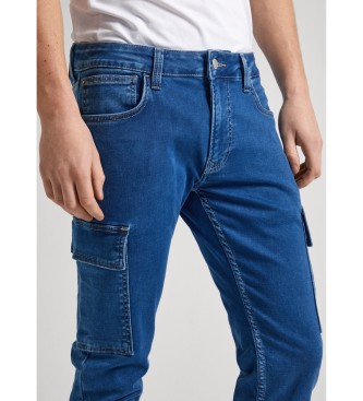 Pepe Jeans Ožičene kavbojke Cargo Jeans modre barve