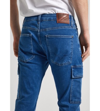 Pepe Jeans Zwężane dżinsy Cargo w kolorze niebieskim