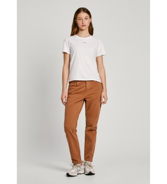 Pepe Jeans Dżinsy Tapered Hw brązowe