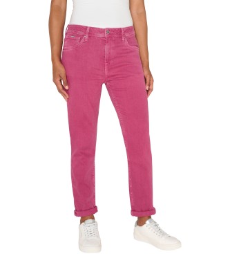 Pepe Jeans Calas de ganga Tapered HW cor-de-rosa