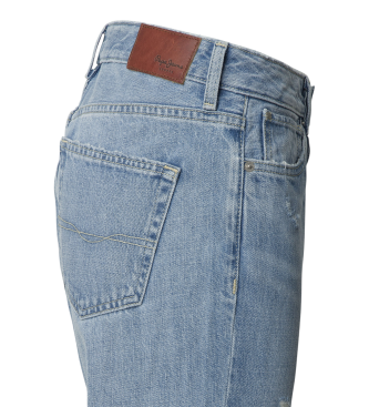 Pepe Jeans Jeans in taps toelopende pasvorm Violetblauw