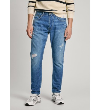 Pepe Jeans Dżinsy Tapered Medium Destroy w kolorze niebieskim