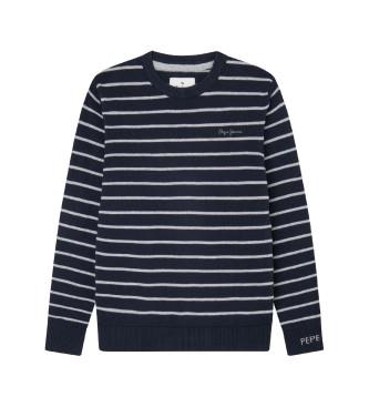 Pepe Jeans Tottenham Stripes mornariški pulover