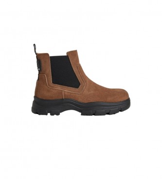 Pepe Jeans Brown Track Chelsea B Leather Ankle Boots