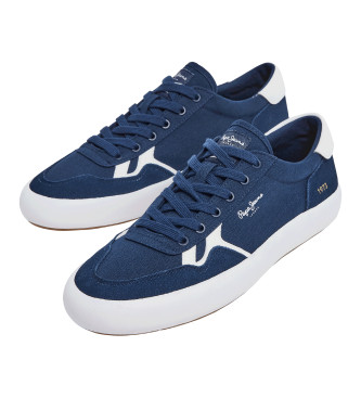 Pepe Jeans Travis Brit navy leather trainers