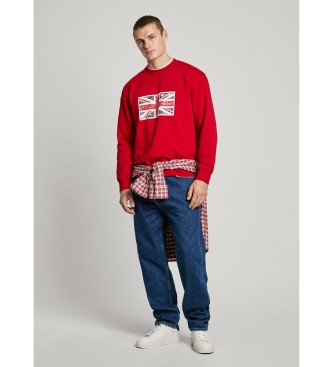 Pepe Jeans Bluza Union Crew w kolorze czerwonym