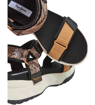 Pepe Jeans Sandals Venus Nature black -Height wedge 6cm