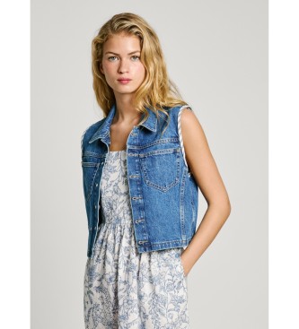 Pepe Jeans Gilet W11 Denim Rever bleu vert, bleu