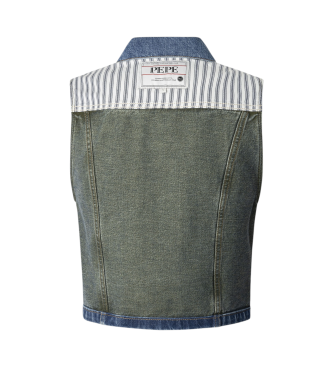 Pepe Jeans Vest W11 Denim Rever blauw groen, blauw