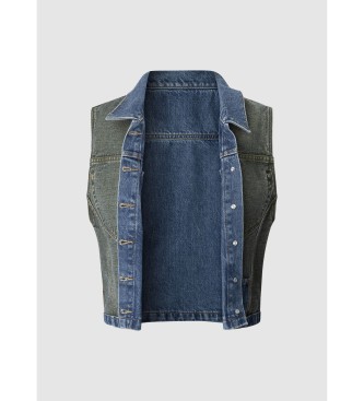 Pepe Jeans Gilet W11 Denim Rever bleu vert, bleu