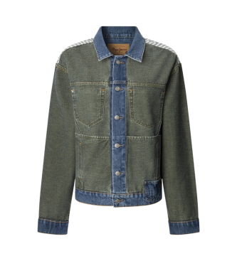 Pepe Jeans Veste rversible en tissu denim vert, bleu