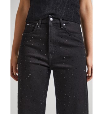 Pepe Jeans Weit geschnittene Sparkle Jeans schwarz