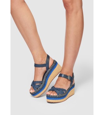 Pepe Jeans Niebieskie sandały Witney Colors - Wysokość obcasa 7,3 cm