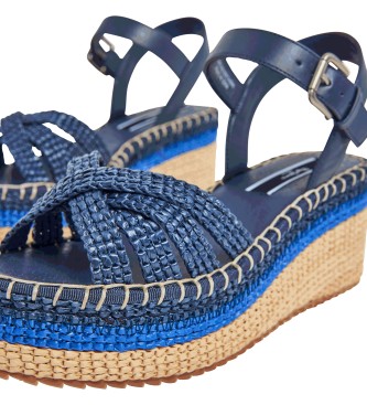 Pepe Jeans Modri sandali Witney Colors -Višina pete 7,3 cm