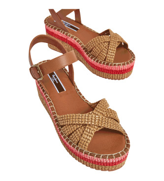 Pepe Jeans Witney Colors brown sandals -Heel height 7,3cm