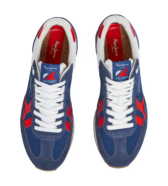 Pepe Jeans Sneakers in pelle blu navy retr Brit