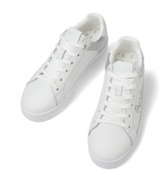 Pepe Jeans Zapatillas de Piel Milton Mirror blanco