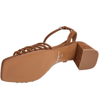 Pepe Jeans Zoe Colors brune sandaler -Hlhjde 6 cm