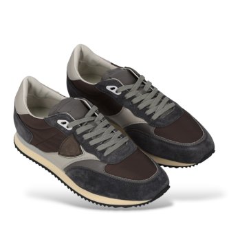 Philippe Model Baskets en Cuir Blville Low gris, marron