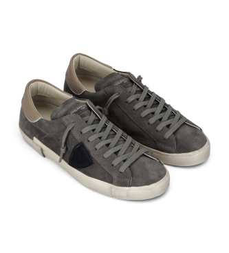 Philippe Model Baskets en Cuir Prsx Low gris
