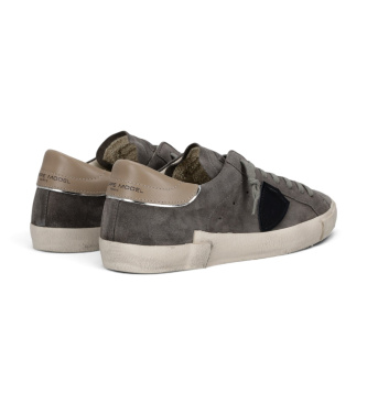 Philippe Model Baskets en Cuir Prsx Low gris