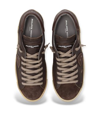 Philippe Model Brown Prsx Low Leather Sneakers