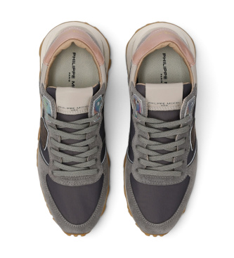 Philippe Model Tênis de Couro Tropez Haute Low cinza