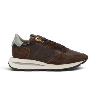 Philippe Model Baskets en Cuir Tropez Haute Low marron