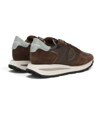 Philippe Model Baskets en Cuir Tropez Haute Low marron