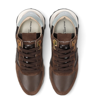Philippe Model Baskets en Cuir Tropez Haute Low marron