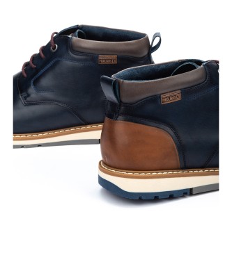 Pikolinos Leather Ankle Boots Berna navy