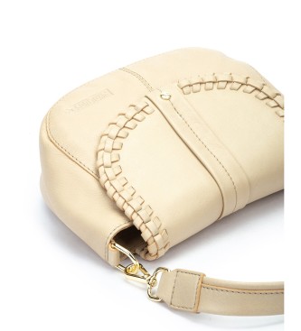 Pikolinos Skuldertaske i lder med beige Maro-hndtag