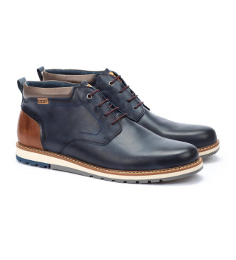 Pikolinos Leather Ankle Boots Berna navy