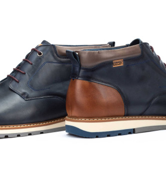 Pikolinos Leather Ankle Boots Berna navy