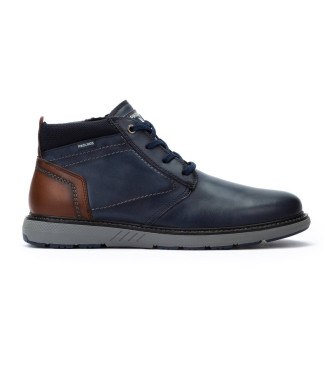 Pikolinos Navy Bilbao Leather Ankle Boots